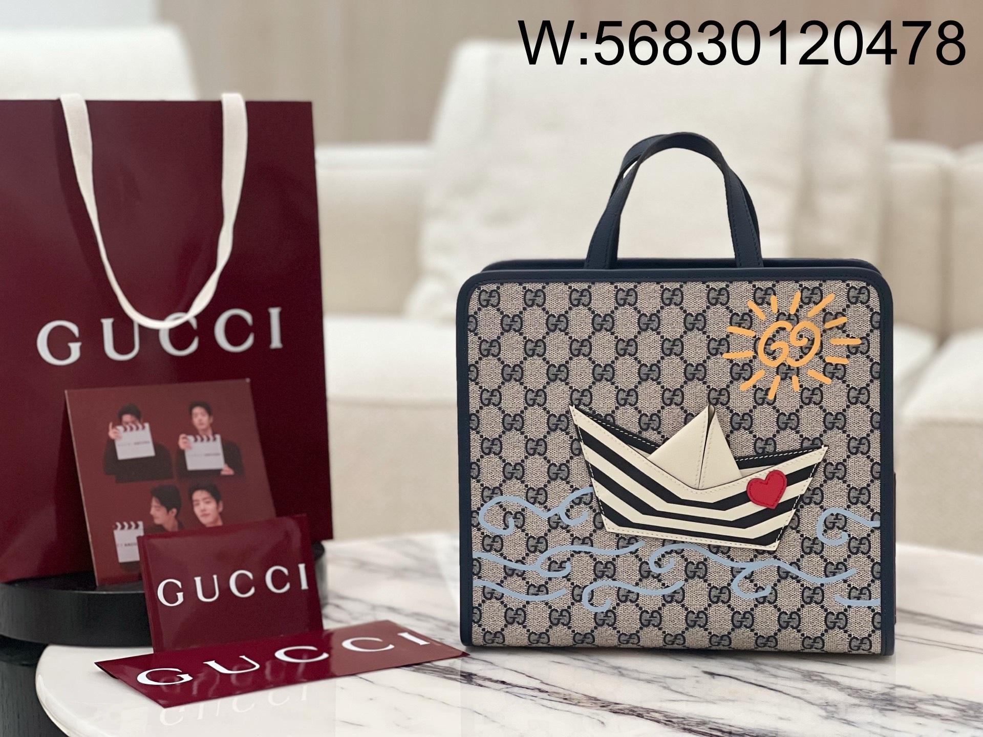 [JHL] 구찌 칠드린 범선 GG 프린트 토트백 605614 28*26.5*9cm