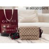 [JHL] 구찌 스몰 GG 크로스바디 백 웹 베이지 다크 브라운 821617 19*15*7cm