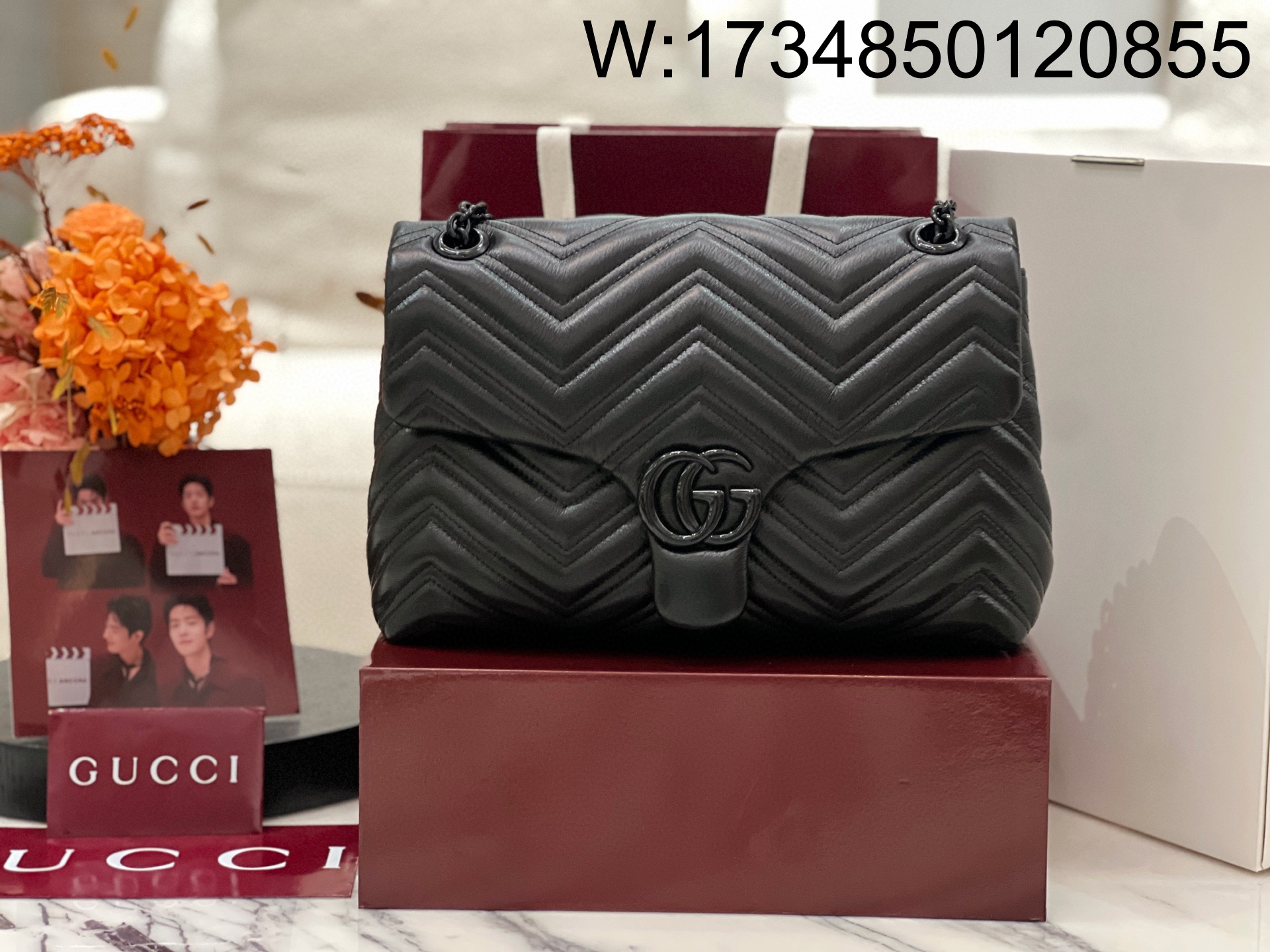 [JHL] 구찌 GG 마몽 미디엄 숄더백 블랙 850676 31*17*8cm