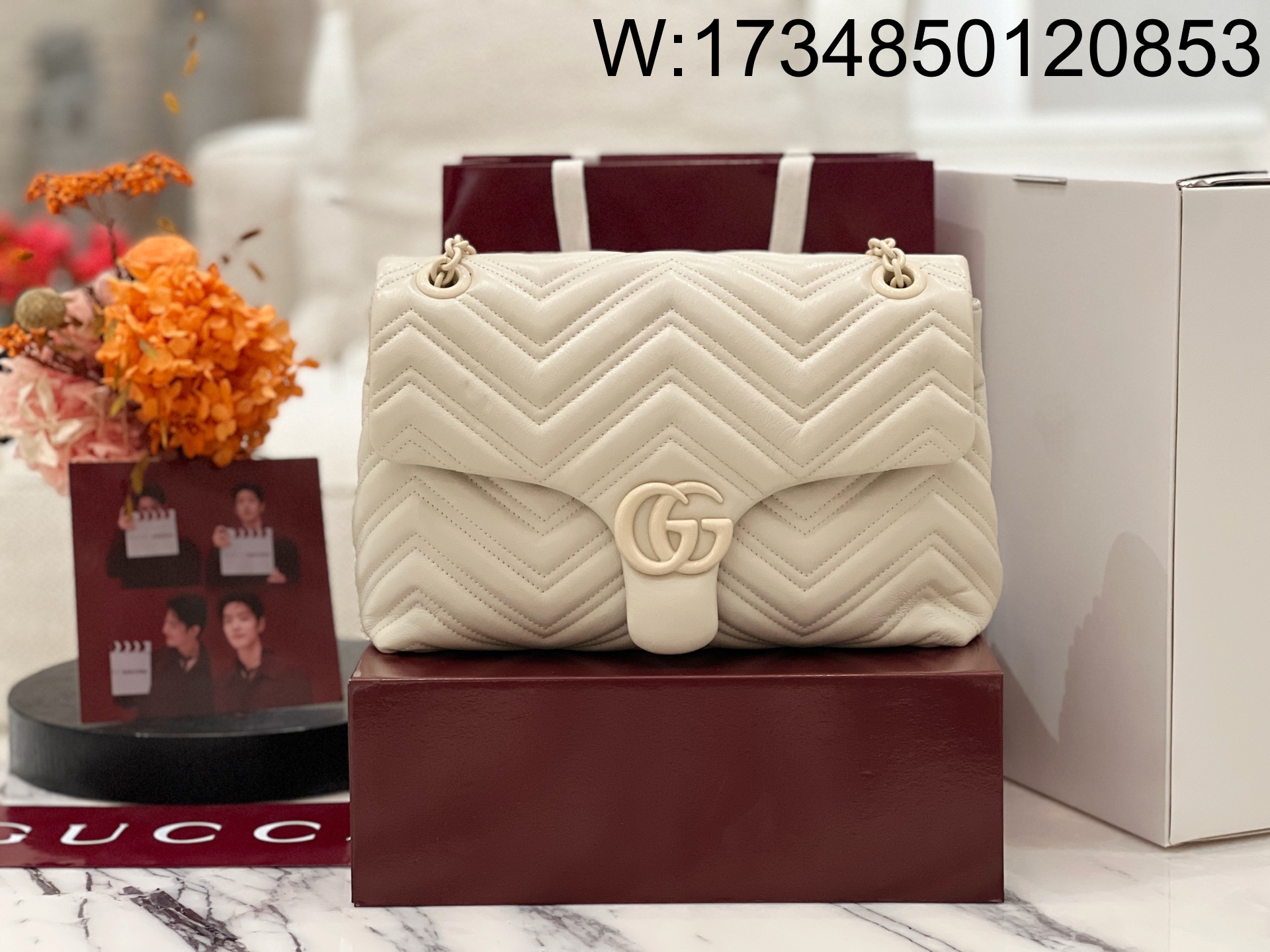 [JHL] 구찌 GG 마몽 미디엄 숄더백 아이보리 850676 31*17*8cm