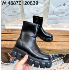 [327] 프라다 레더 지퍼 앵클...