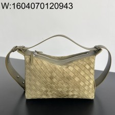 징 팩토리 보테가베네타 인트레치아토 트라이베카 탑 핸들 백 836016 30.5*20*9cm 스웨이드 올리브