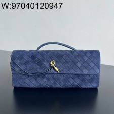 징 팩토리 보테가베네타 안디아모 클러치 741511 31*13*3cm 네이비 블루 스웨이드