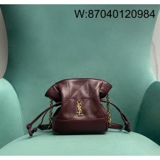 Pomegrante 생로랑  램스킨 소재 JAMIE 미니 숄더 파우치 와인 859174 14.5*15.5*8cm