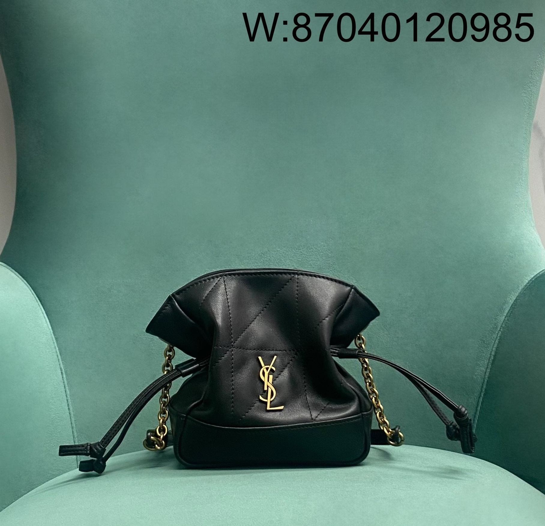 Pomegrante 생로랑  램스킨 소재 JAMIE 미니 숄더 파우치 블랙 859174 14.5*15.5*8cm