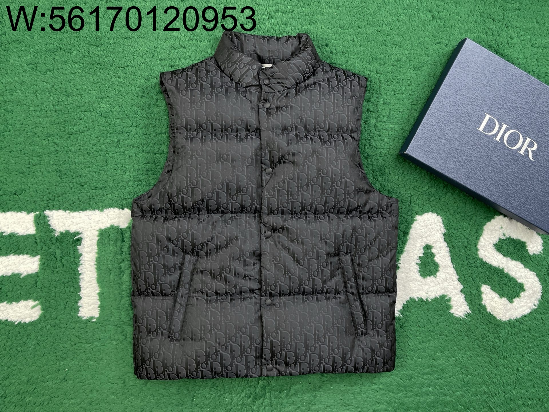 [잔디집1] 디올 오블리크 단추 패딩 조끼 블랙