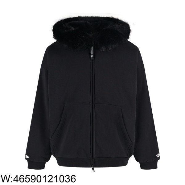 [잔디집2] 발렌시아가 털 후드 자켓 블랙