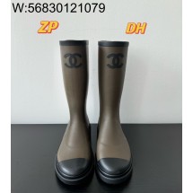 [DXJ] 샤넬 24A CC로고 카우초크 레인부츠 카키