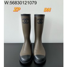 [DXJ] 샤넬 24A CC로고 카우초크 레인부츠 카키