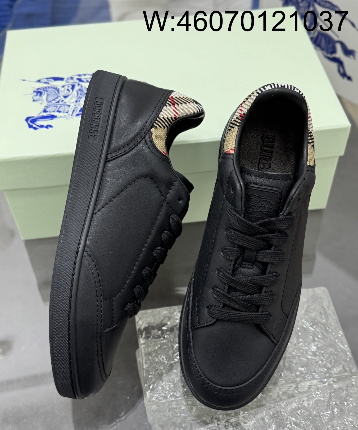 [152] 버버리 레더 세트 스니커즈 블랙 샌드 베이지