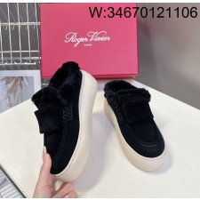 [AN3] 로로피아나 털 로퍼 슬리버 블랙 5cm