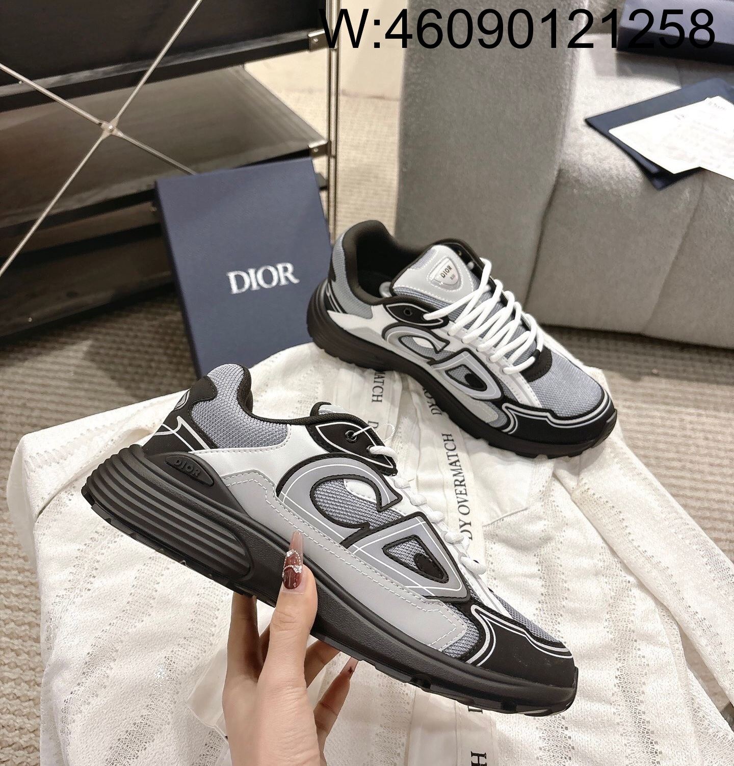 [327] 디올 B30 스니커즈 메쉬 테크니컬 패브릭 블루 그레이