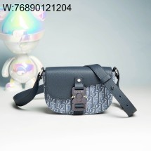 [JHL] 디올 스몰 새들 메신저 백 플랩 디올 오블리크 자카드 앤 그레인드 카프스킨 블루