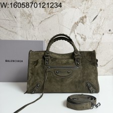 [dxg] 발렌시아가 르 시티 백 라지 카키 38*24*14cm 스웨이드