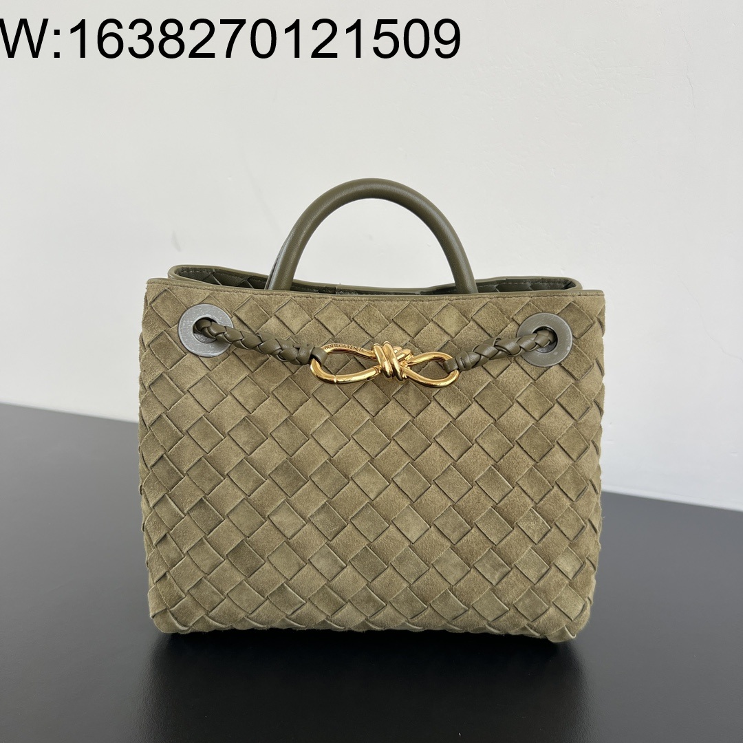 징 팩토리 보테가베네타 스몰 안디아모 743568 25*22*10.5cm 다크 올리브 스웨이드