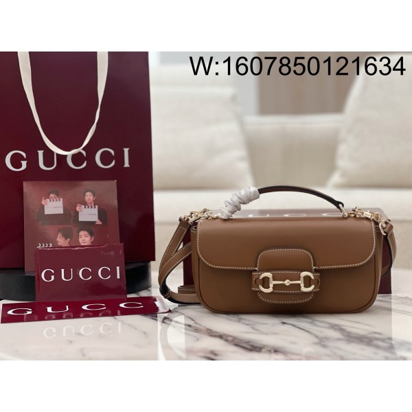 [JHL] 구찌 홀스빗 1955 스몰 탑 핸들백 브라운 815206 22.5*12.5*5.5cm