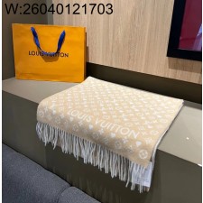 AGG 루이비통 게임 온 스카프 195*45cm 베이지 양털