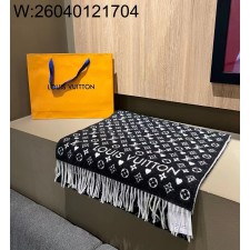 AGG 루이비통 게임 온 스카프 195*45cm 블랙 양털