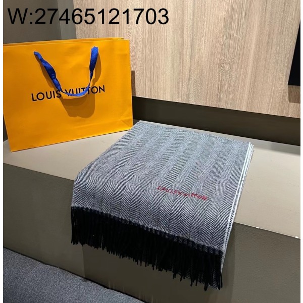 AGG 루이비통 그레이 스트라이프 스카프 머플러 200*70cm 양털