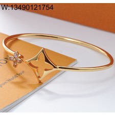 AGG 루이비통 플라워그램 스트라스 팔찌 골드