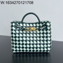 징 팩토리 보테가베네타 스몰 안디아모 배색 화이트 그린 779152 25*20*10.5cm