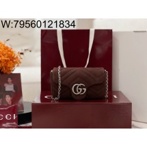 [JHL] 구찌 GG 마몽 미니 숄더백 스웨이드 브라운 841290 16.5*9.5*4.5cm