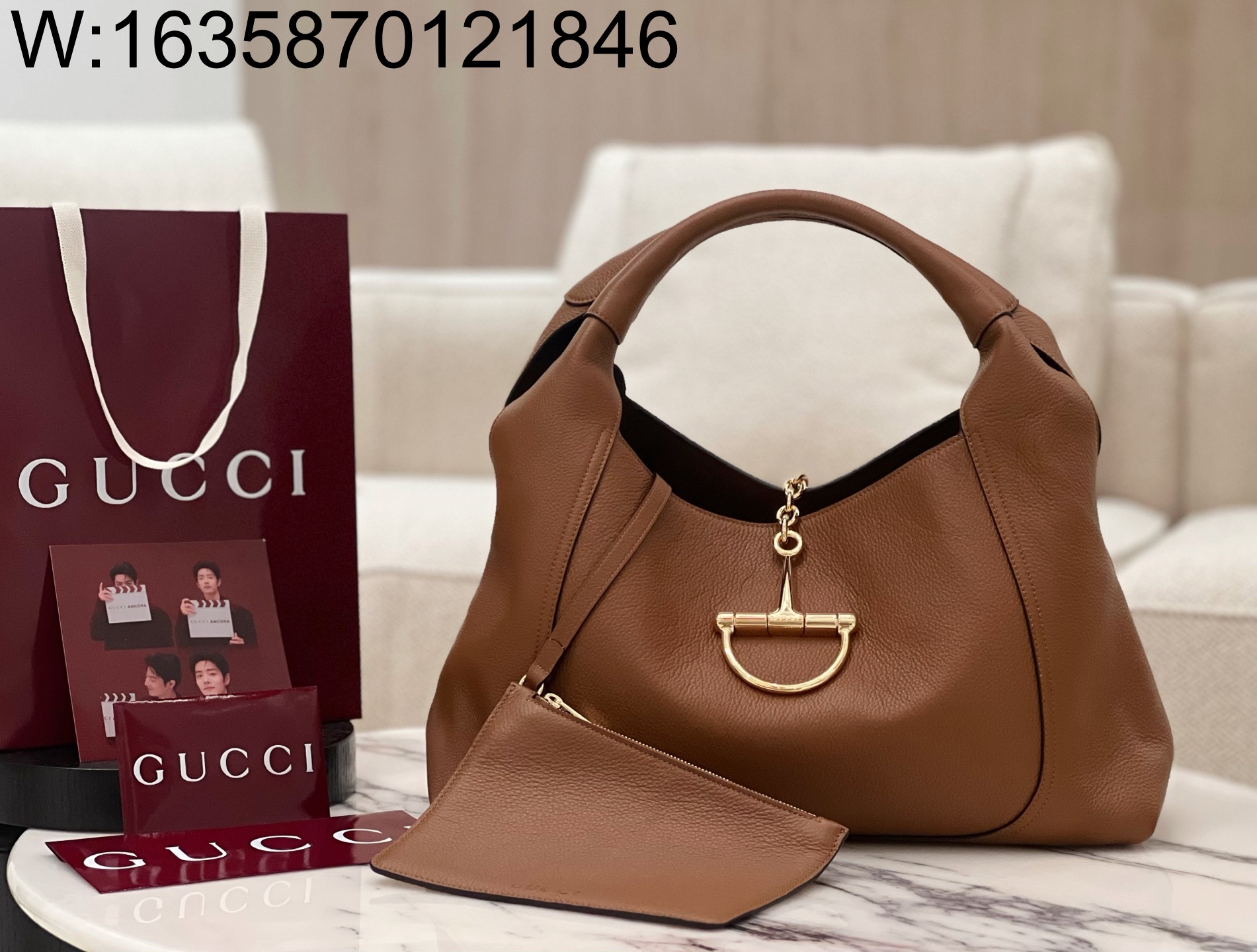 [JHL] 구찌 소프트빗 맥시 숄더백 837466 46*26*16cm 브라운