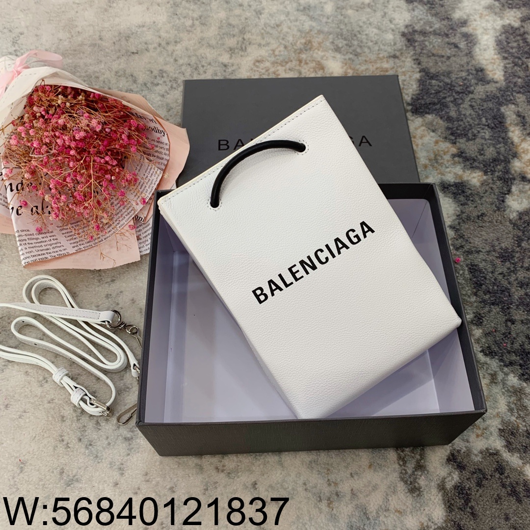 [dxg] 발렌시아가 로고 미니 폰홀더 토트백 겸 숄더백 크로스백 16*20*6cm 화이트