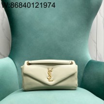 Pomegrante 생로랑 칼립소 라지 그레인드 램스킨 화이트 734153 26*7*14cm