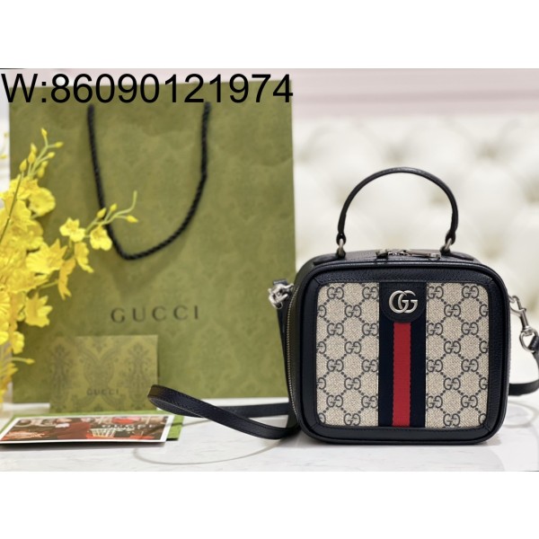 [JHL] 구찌 오피디아 GG 미니 탑 핸들 백 베이지 블루 GG 슈프림 772157 17*16.5*9.5cm