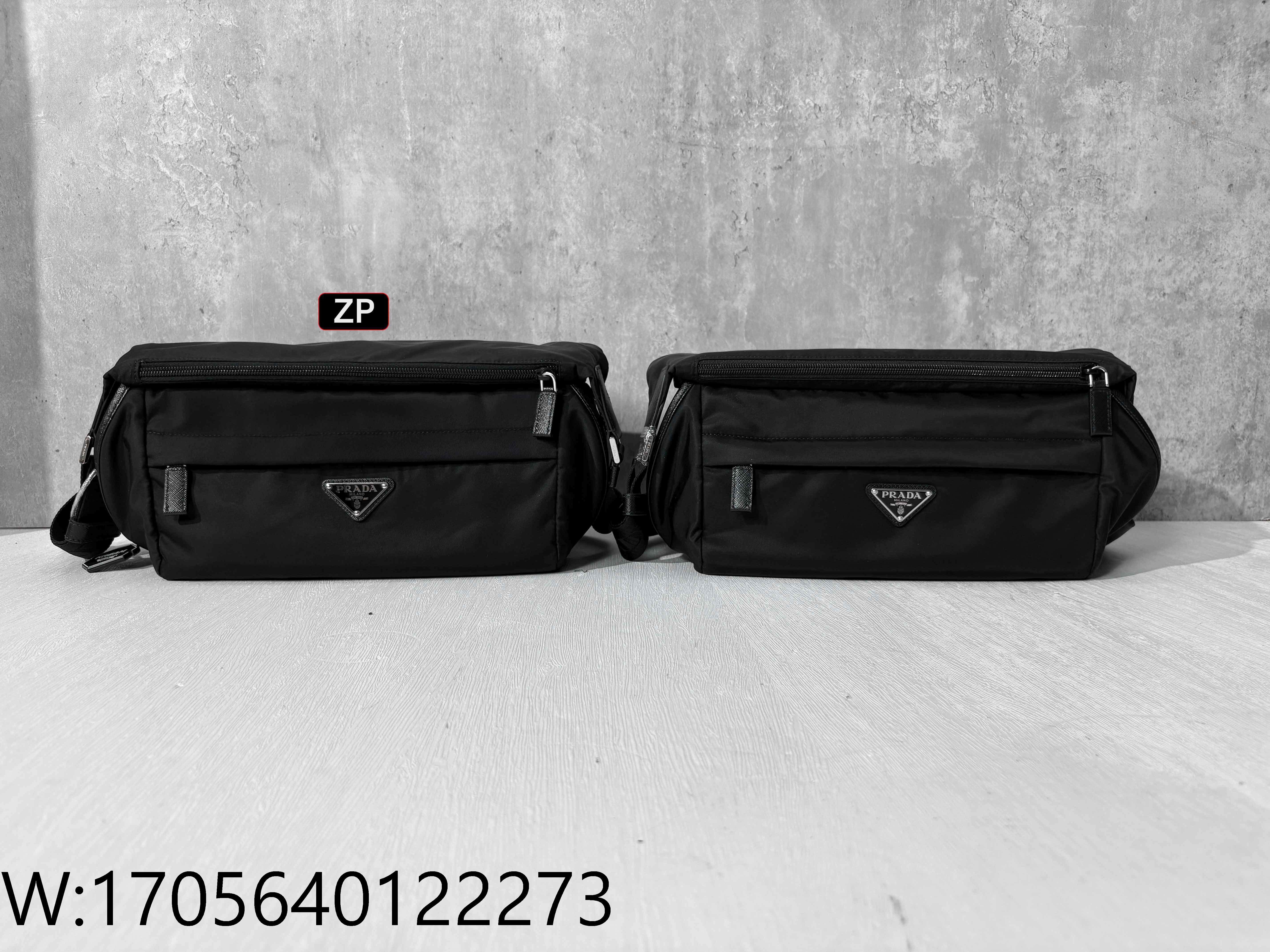 [사슬공장2] 프라다 리나일론 및 사피아노 가죽 바이커 백 2VH994 블랙