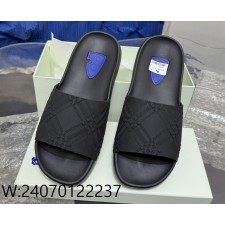 [152] 버버리 블루 B 각인 체크 슬리퍼 블랙 남성용