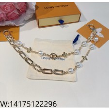 AGG 루이비통 진주 체인 이음 이중 백 참 골드