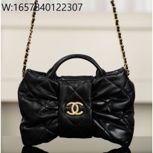 [JD] 샤넬 미니 보우 백 램스킨 골드 메탈 블랙 18*26*5cm