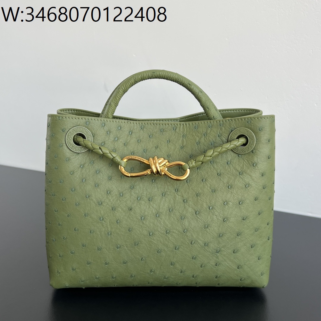 징 팩토리 보테가베네타 스몰 안디아모 그린 805231 25*20*10cm 타조가죽
