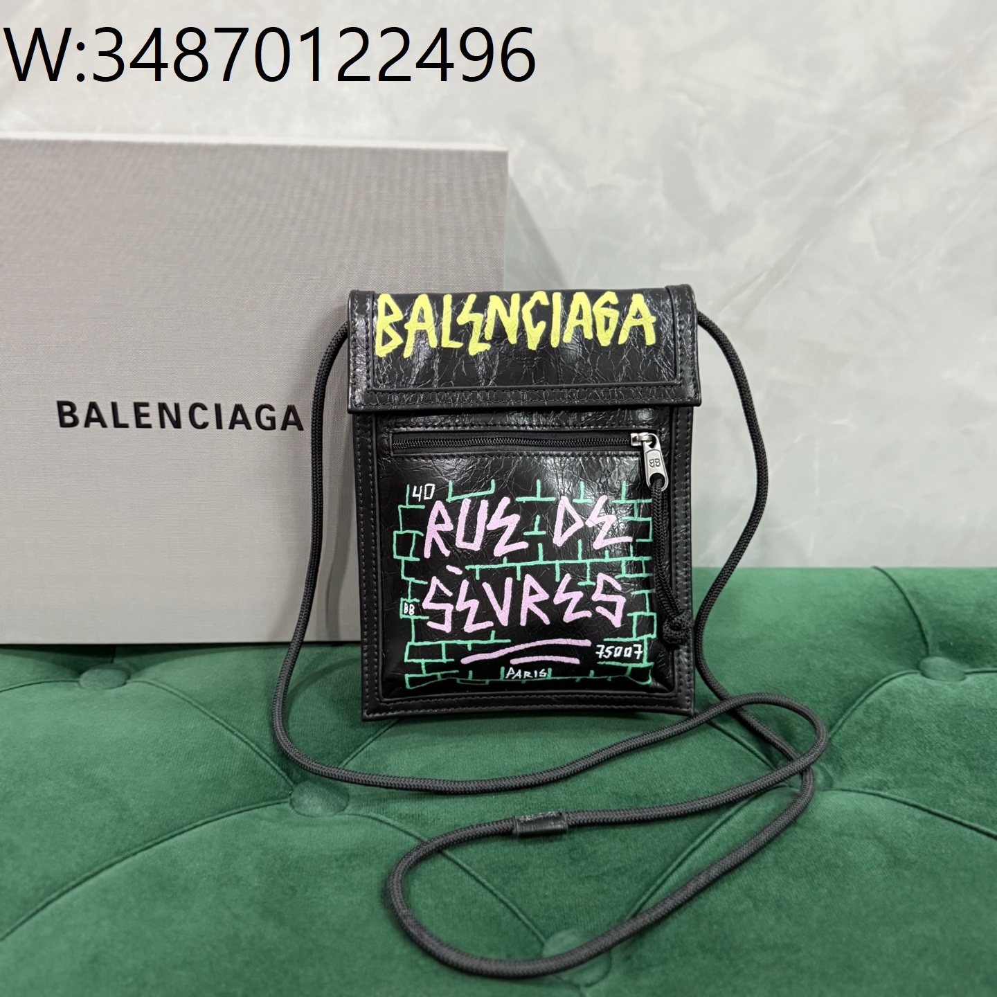 [dxg] 발렌시아가 그래피티 스마트폰 숄더백 블랙