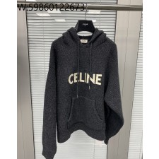 TJ공장 셀린느 모노그램 니트 후드티 블랙