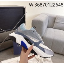 [327] 디올 B22 스니커즈 화이트 블루 테크니컬 메쉬 그레이 카프스킨 남성용 4cm