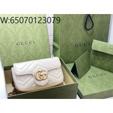 [JHL] 구찌 GG 마몽 마틀라세 슈퍼 미니백 화이트 476433 16.5cm