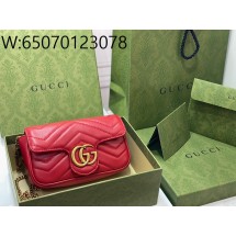 [JHL] 구찌 GG 마몽 마틀라세 슈퍼 미니백 레드 476433 16.5cm