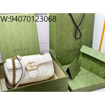 [JHL] 구찌 마몽 마틀라세 레더 체인 숄더백 446744 22*13*6cm 화이트