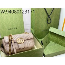 [JHL] 구찌 마몽 마틀라세 레더 체인 숄더백 446744 22*13*6cm 라이트 갈색