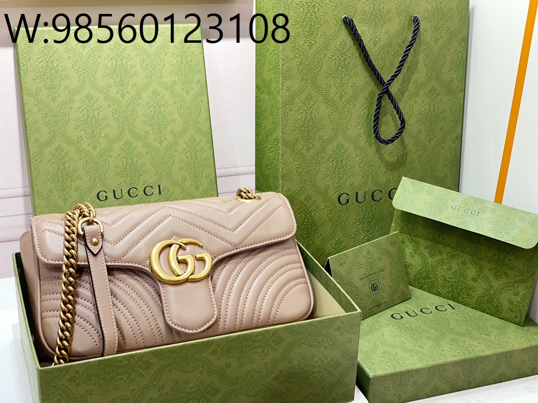 [JHL] 구찌 GG 마몽 마틀라세 숄더백 443497 26*15*7cm 라이트 갈색