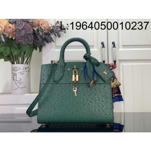 [88factory] 루이비통 LV 시티 스티머 MM백 M84079 27*23*13cm 초록색 타조무늬