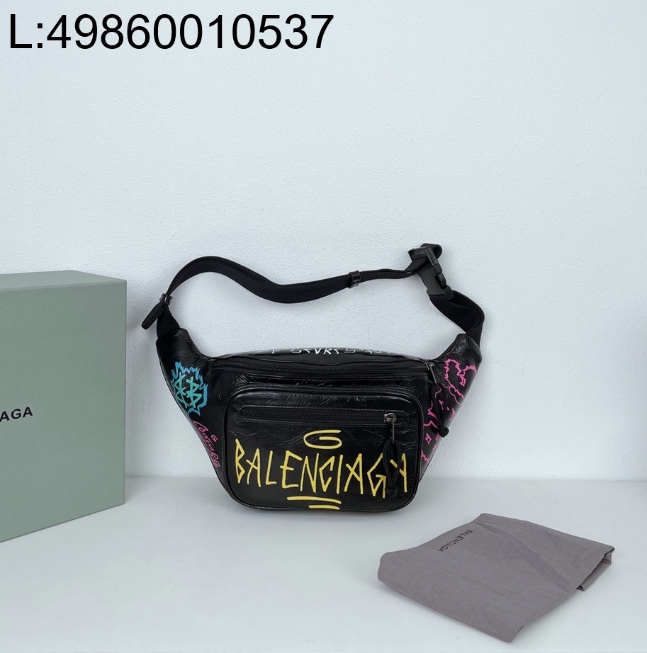 [dxg]발렌시아가 멀티컬러 그래피티 벨트백 블랙 35*18*12cm