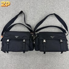 [윌리엄셀러] 프라다 익스플로어 리나일론 앤 레더 백 블랙