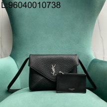 Pomegrante 생로랑 엔벨로프 스트랩 파우치 블랙 801490 22*6*17cm