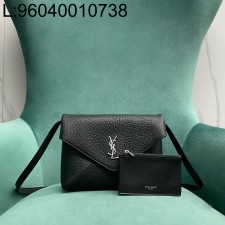 Pomegrante 생로랑 엔벨로프 스트랩 파우치 블랙 801490 22*6*17cm