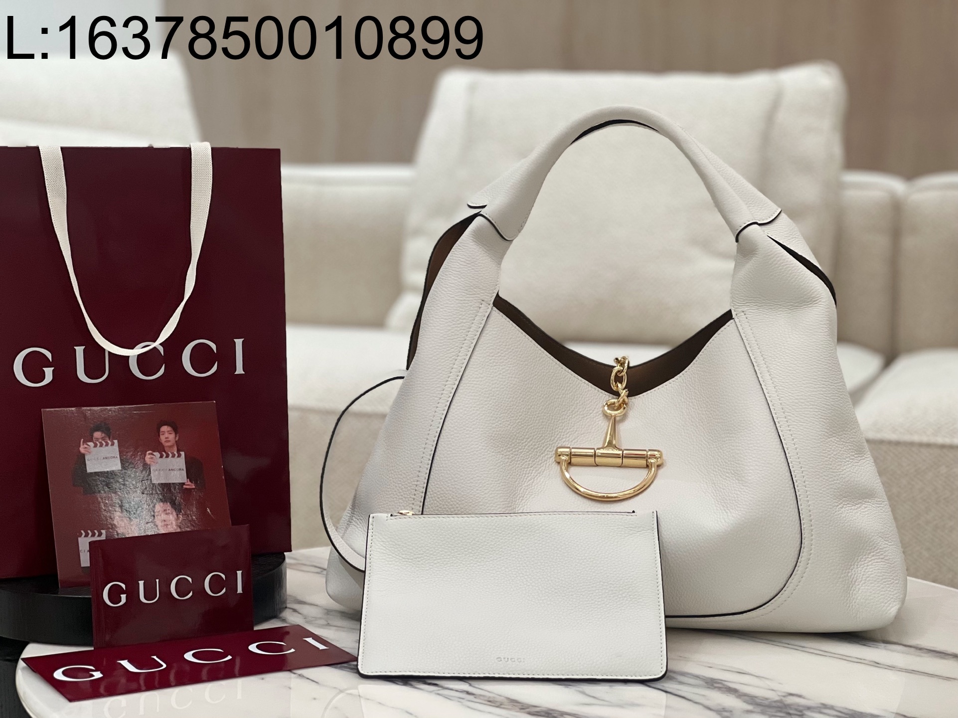 [JHL] 구구찌 소프트빗 맥시 숄더 백 화이트 837466 46*26*16cm