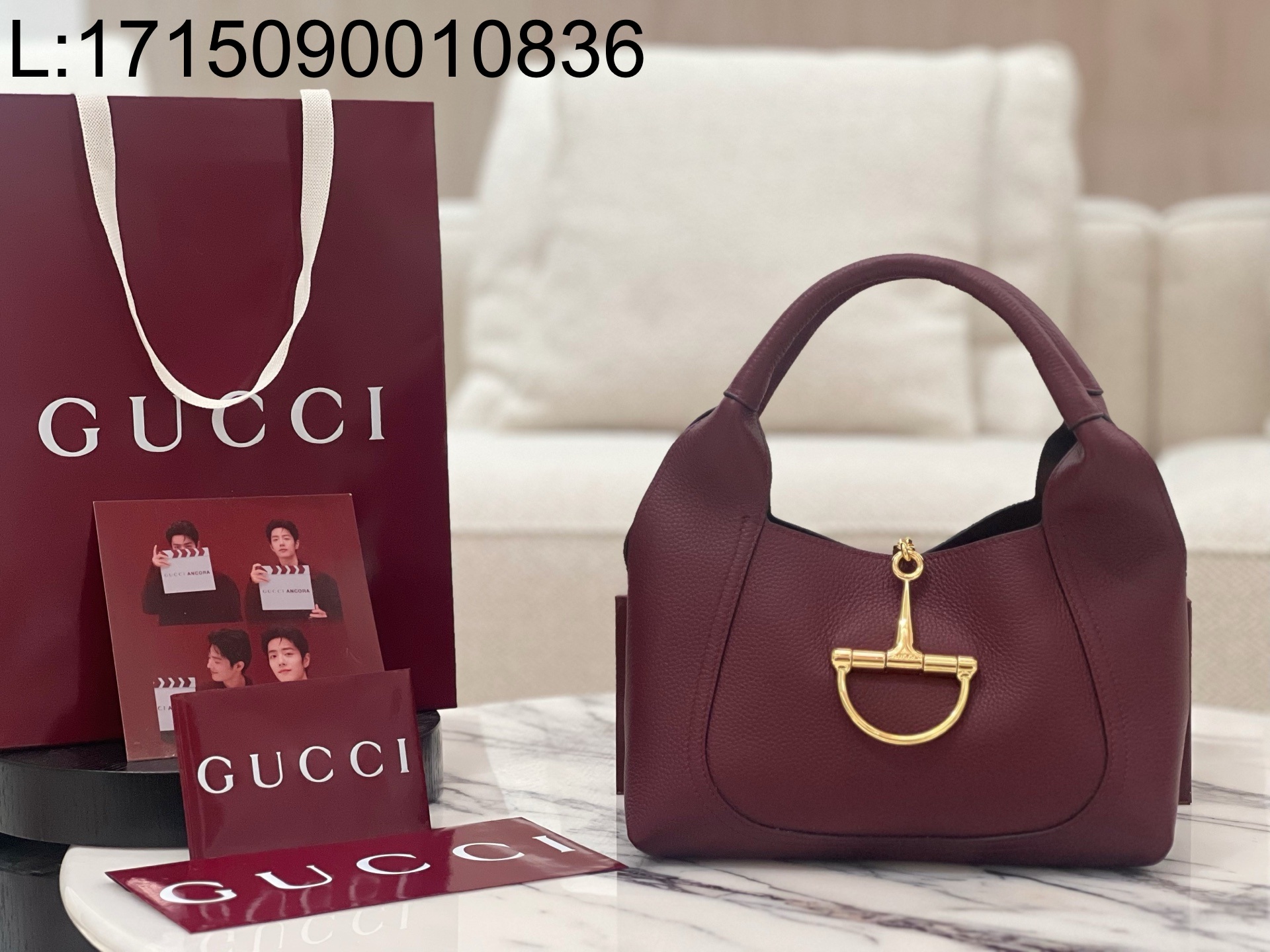 [JHL] 구구찌 소프트빗 미디움 탑 핸들 백 와인 837467 27.5*21*6cm